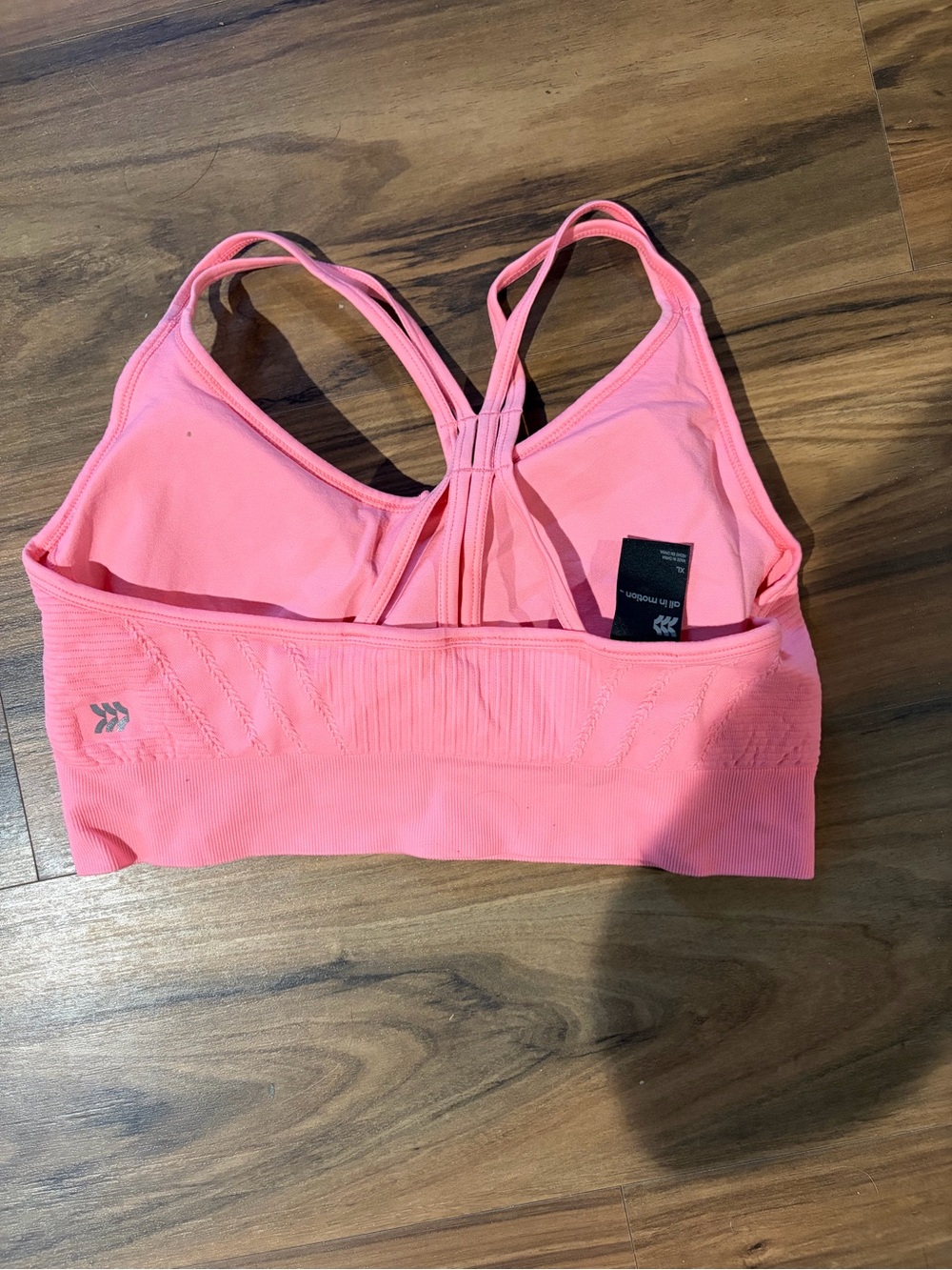 all in motion Coral Pink Strappy Seamless Sports Bra - Picture 2 of 3